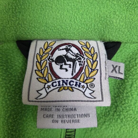 Cinch Softshell Jacket Full Zip Black Bright Green Trim Rancher Men's XL - Picture 8 of 16